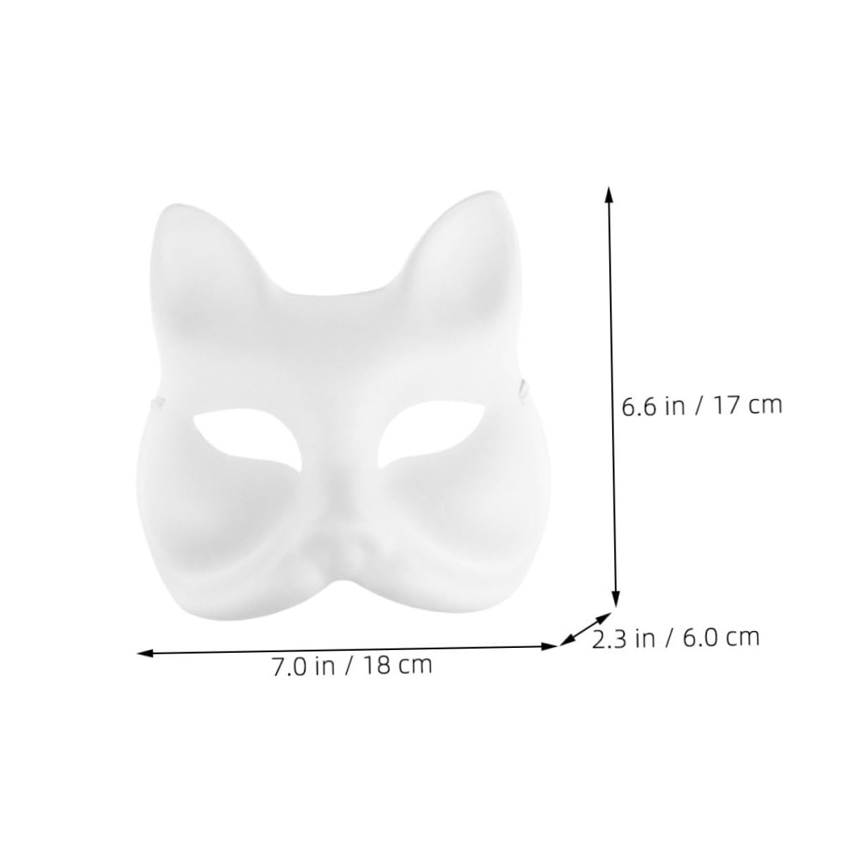PRETYZOOM 6pcs Diy Blank Fox Mask Reusable Masquerade Party Masks for Halloween Birthday and Cosplay Events Easy to Paint and Lightweight and Comfortable