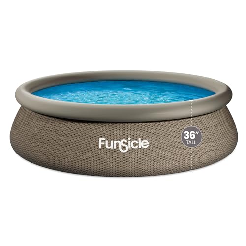 Funsicle Quickset 12ft x 36in Round Inflatable Above Ground Swimming Pool with Filter Pump – Easy Setup with Top Ring Design