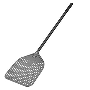 Pizzaschep, Geperforeerde Hard Geanodiseerde Aluminium Pizzaschil, Pizzaovenschil met Afneembaar Lang Handvat voor Het Optillen van Pizza, Grote Pizzaschil voor Oven