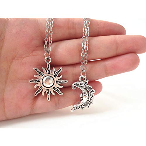 MJartoria Best Friend Necklace Sun and Moon BFF Necklace for 2 Friendship or Couples Matching Necklaces Jewelry Gifts2