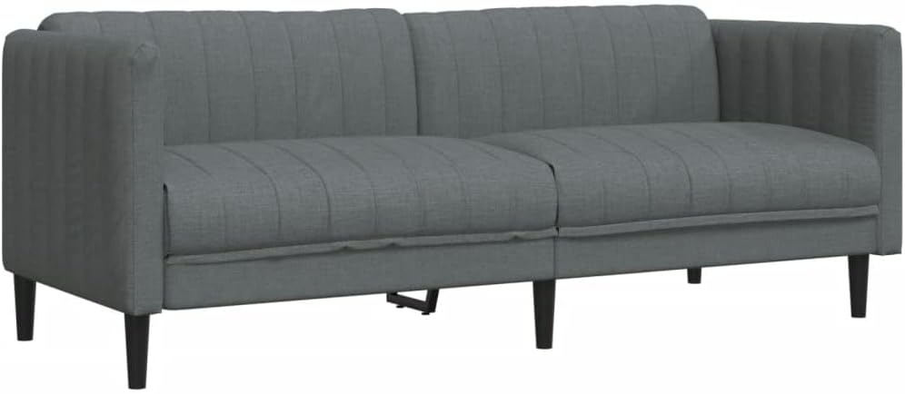 Sofa Dark Grey 100% Polyester Fabric Living Room Furniture