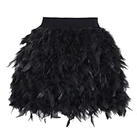 ZSUIQIN 1 Stück Feder Rocks, Taillenwickelrock, Party kurzen, Sowder Federborte mit Fransen, für Party, Club verkleiden, Halloween-Rock, Urlaub Rock