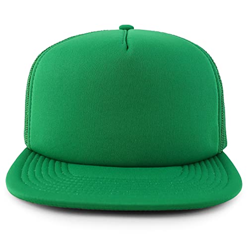 Image of Armycrew Oversized XXL 5 Panel Flat Bill Foam Trucker Mesh Back Baseball Cap