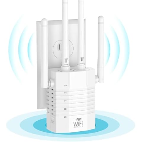 WiFi Extender Signal Booster, WiFi Extender, WiFi Booster, Up to 12880sq.ft and 105 Devices, Dual Band 5GHz/2.4GHz, WiFi Extenders Signal Booster for Home, with Ethernet Interface, Internet Extender Cover
