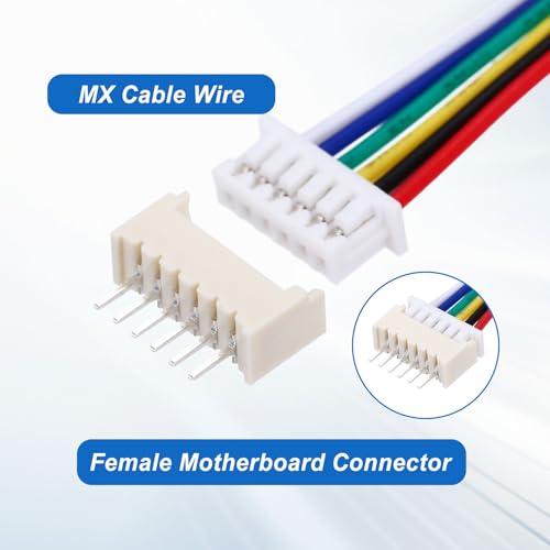 MECCANIXITY 10 pcs conector macho 6 pines 1.25mm cable 150mm miniatura 3