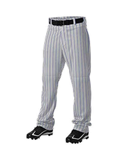 Calça de beisebol Alleson juvenil risca cinza, Royal XS 605WPNY 605WPNY-GRRO-XS, Cinza, azul royal,