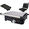 Suinga Panini professionele barbecue, 7 temperatuurniveaus, elektrische grill, grill en sandwichmaker met steencoating…