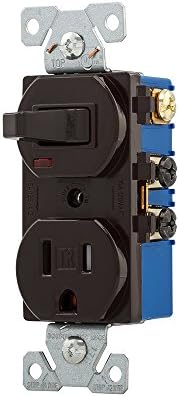 EATON TR274B Arrow Hart Tr274 Duplex Combination Switch/Receptacle, 2 P, 3 Wire, 15 A, 120 V, Brown image 5