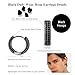 OYOGAAA Black Hoop Earrings For Men Colorful Cubic Zirconia Red Green Earrings Fashion Trendy Women Mens Hoop Huggie Earrings Aretes Negros Para Hombre-Black