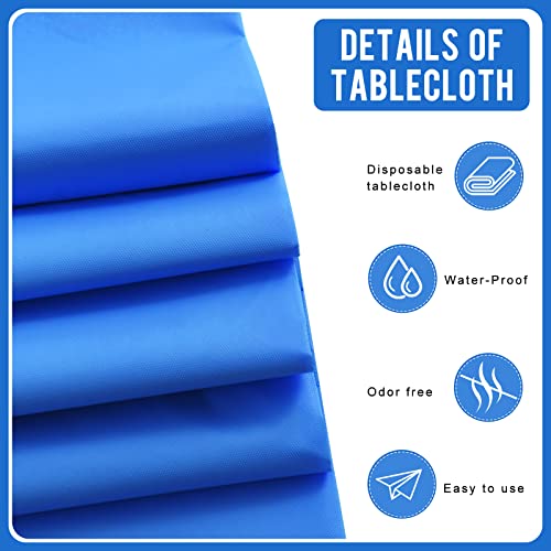 Eleclassi Royal Blue 12 Pack Premium Round Disposable Plastic Tablecloth - 84 Inch Round Plastic Table Cloths For Parties Disposable Tablecloth - Round Plastic Tablecloth - Blue Round Tablecloth #TOP2