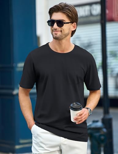 TACVASEN Men's Pocket T-Shirts Short Sleeve Cotton Tshirts Moisture Wicking Tee Shirt Crew Neck Lightweight Summer Tees2