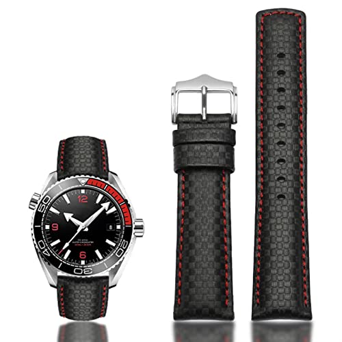 Bande de montre en cuir look carbone idéal pour le bureau et sport - 2