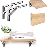 WMMADAY Profi Összecsukható Konzol Asztal 350mm Rozsdamentes Acél 2db 8