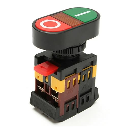 Interruptor APBB-22N con luz LED amarilla botón de inicio parada de 22mm para control de 36V