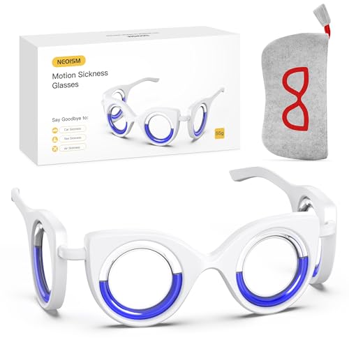 Image of NEOISM Motion Sickness Glasses, Car Sickness Glasses with Red Pattern Bag
