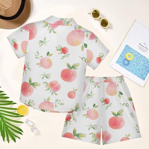 Image of visesunny Boy Floral Short Sleeve Button Down Shirt & Casual Shorts Set Summer Outfits 3-10 Years Clothes