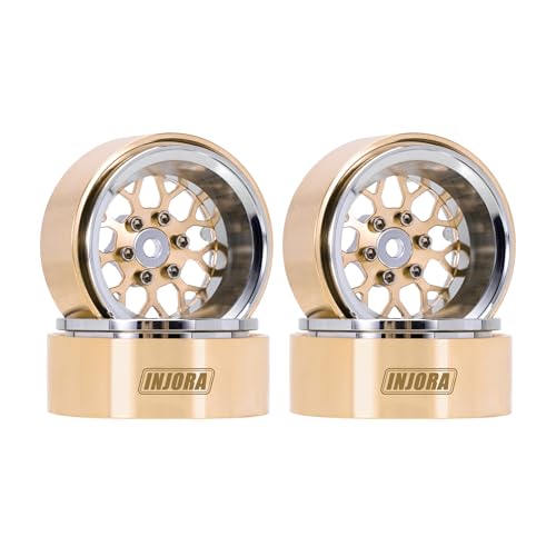 INJORA ModuWheel 1.3" Negative Offset Brass & Aluminum Beadlock Wheels for 1/18 1/24 RC Upgrade