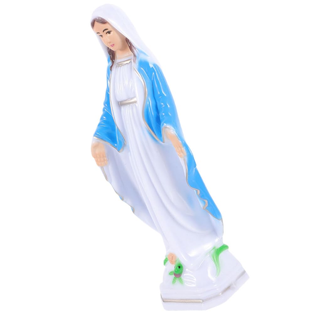 Home Decor Madonna Figurine Our Lady of Grace Sculpture The Blessed Virgin Mary Statue Renaissance Collection for Your Garden Lawn Patio Catholic Gift 15cm Outdoor Decor