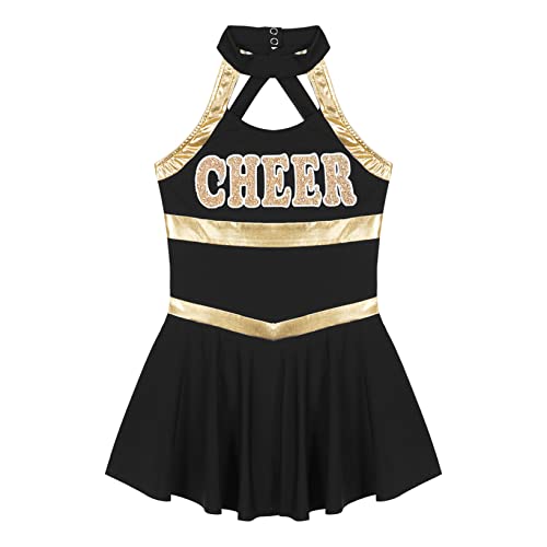 Yuumin Toddler Cheerleading Uniform Outfit Cheer Leader Costumes For Girls Halloween Fancy Dress For Party Birthday Black 6 Years #TOP1