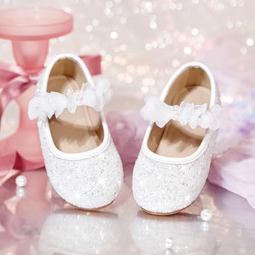 Image of GINFIVE Toddler Girls Dress Shoes Little Girls Mary Janes Ballerina Flats Shoes Toddler