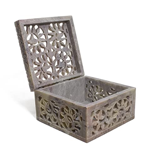 Hashcart Hand-Carved Jewelry Storage Box - Decorative Trinket Box - Birthday, Anniversary, Housewarming, Gifts For Women | Ring Box | #TOP2