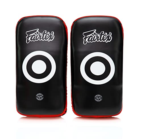 Fairtex Curved MMA Muay Thai Pads for Punching, Blocking, Kicking,Punch, Hitting |Light Weight & Shock Absorbent Boxing Mitts | Extra Padding for Sparring - Black/Red(Std, Pair) by Fairtex - Used condition - US$150.50