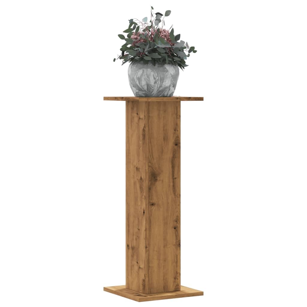 Pflanzenständer 2er Set Artisan-Eiche 30x30x80 cm Holzwerkstoff wetterfest dekorativ für Balkon Garten Indoor Outdoor stabile Ablage