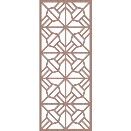 Image of 33 3 /8 inchW x 84 3 /8 inchH x 3 /8 inchT Auburn Decorative Fretwork Wood Wall Panels, Walnut