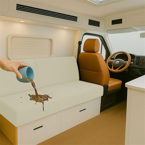 ZGDDPZA Housse De Coussin Caravaning Extensible Imperméable Antidérapante Housse Banquette pour Camping-Car, Caravane, Canapé Et Mobilier Intérieur avec 2...