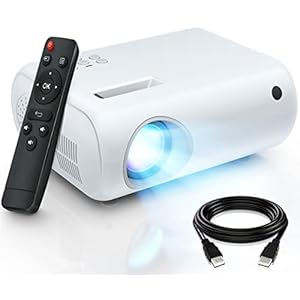 Mini Projector, ClokoWe Portable Movie Projector with 6500 Lux,1080P Full HD Video Projector Compatible with iphone…