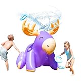 BigMouth Inc. Giant Moose Ring Toss Inflatable Sprinkler, Fun Summer Backyard Water Games & Splash Toy for Kids, 5 Feet Tall