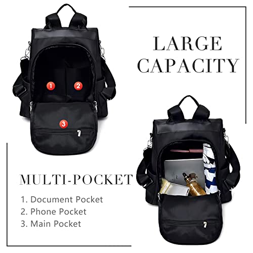 CHARMORE-Stylish-Womens-Anti-Theft-Backpack-Waterproof-Nylon-Rucksack-Casual-Daypack-for-Travel