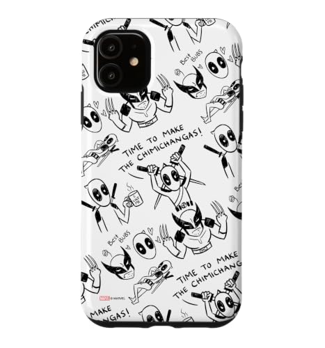 Marvel Studios Deadpool & Wolverine Toony Doodles Pattern Case for iPhone 11