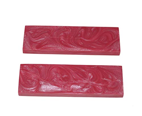 Buddha4all Resin Knife Scales Streaked Scales Fixed Blade Hunting Knife Pair Handles Material for Knifes (Rose)