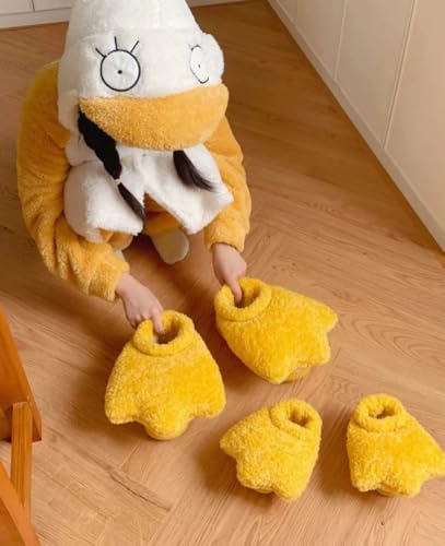 Fuzzy Duck Flippers Slippers for Women House Slippers Cute Duck Feet Fluffy Furry Women's Warm Winter Slipper Indoor 20253