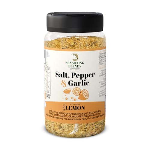 Salt Pepper Garlic Lemon (SPG) - ByArtos Condimento, Sazonador Multiusos | 100% Natural, Vegetarian, Sin MSG, Sin Alérgenos | Especias para Cerdo, Pollo, Pescado, Carne de res, Ensalada y Palomitas