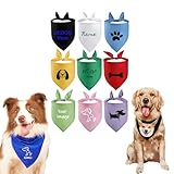Bandana personnalisé en coton pour chien – Écharpe brodée avec...