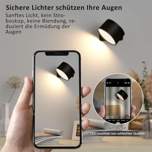 Aplique de pared LED interior a batería con mando y luz RGB regulable pack de 2 4