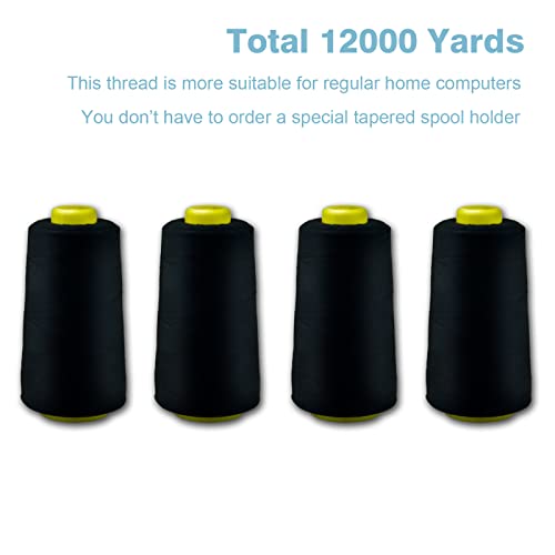 Wafasszd 8596584 Serger Thread, All-Purpose Thread For Sewing, Black Thread, Polyester Sewing Thread thumb #5