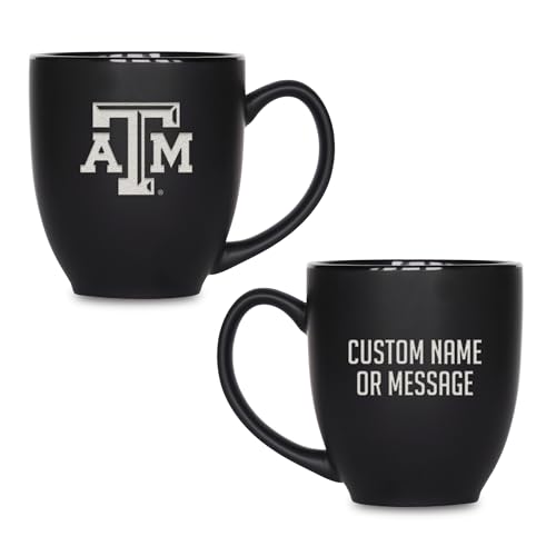 Image of Rico Industries NCAA Primary 15-Oz Personalized Matte Black Bistro Mug - for Hot or Cold Drinks
