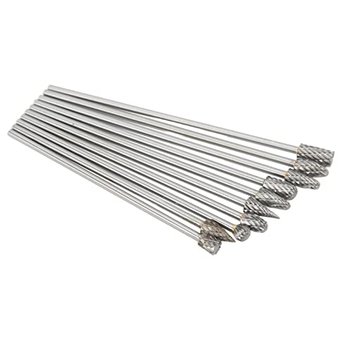 Set de 10 fresas rotativas de carburo doble corte miniatura 4