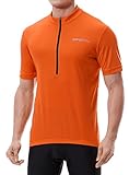 Spotti Men's Cycling Bike Jersey Short Sleeve with 3 Rear Pockets- Moisture Wicking, Breathable, Quick Dry Biking Shirt
