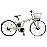 【完成品】電動アシスト自転車 型式認定 26インチ 折り畳み シマノ6段変速 PROVROS P-C266Epro (サンドアイボリーホワイト)