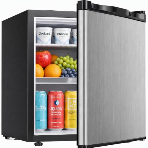 Image of Icyglee 1.7 Cu.Ft Mini Fridge with Freezer, Compact Refrigerator, Silver