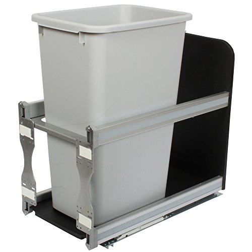 Caneca de basura rectangular de 50 qt color platino