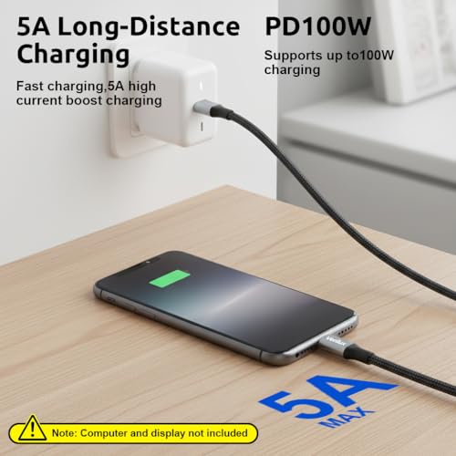 Image of Verilux USB C Extension Cable, 0.5m USB Type C Male to Female Cable Support PD 100W Fast Charging, 10Gbps Data Transfer USB Extension, 4K@60Hz HD Video Output Compatible for iPhone 17 /16 /15, MacBook