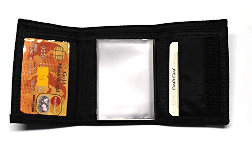 Nylon Trifold Credit Card Wallet - Black #TOP3