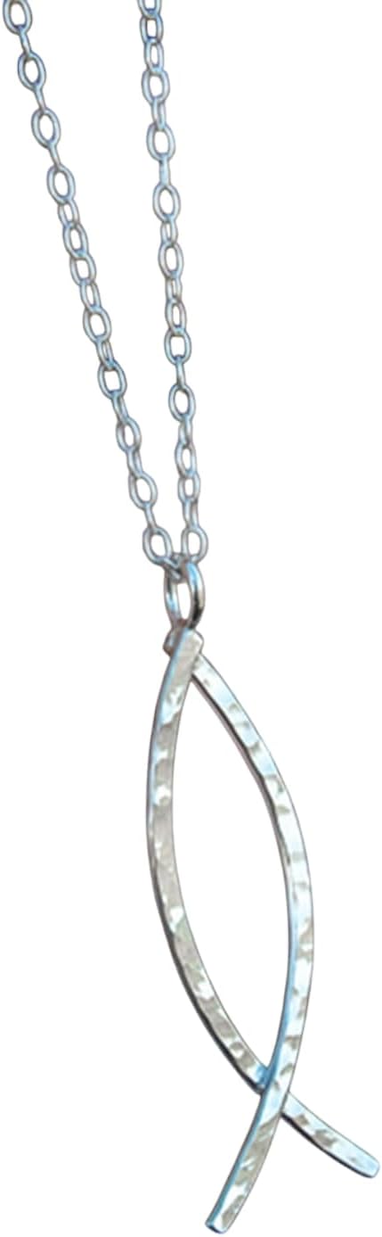 925 Sterling Silver Ichthus Christian Vertical Fish Pendant For Women Dainty Small Religious Ichthys Necklace Gift For Friendship Day Wedding Anniversary
