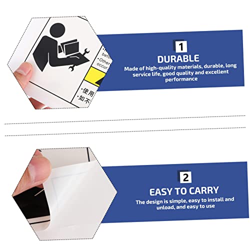 Baluue 6 peças de pontas de decalque equipamento sinal de aviso sinais de instruções visuais adesivo
