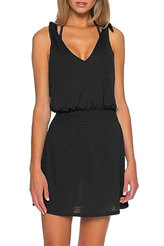 BECCA Women's Standard Breezy Basics V Dress, Plunge Neck, Beach Cover Ups